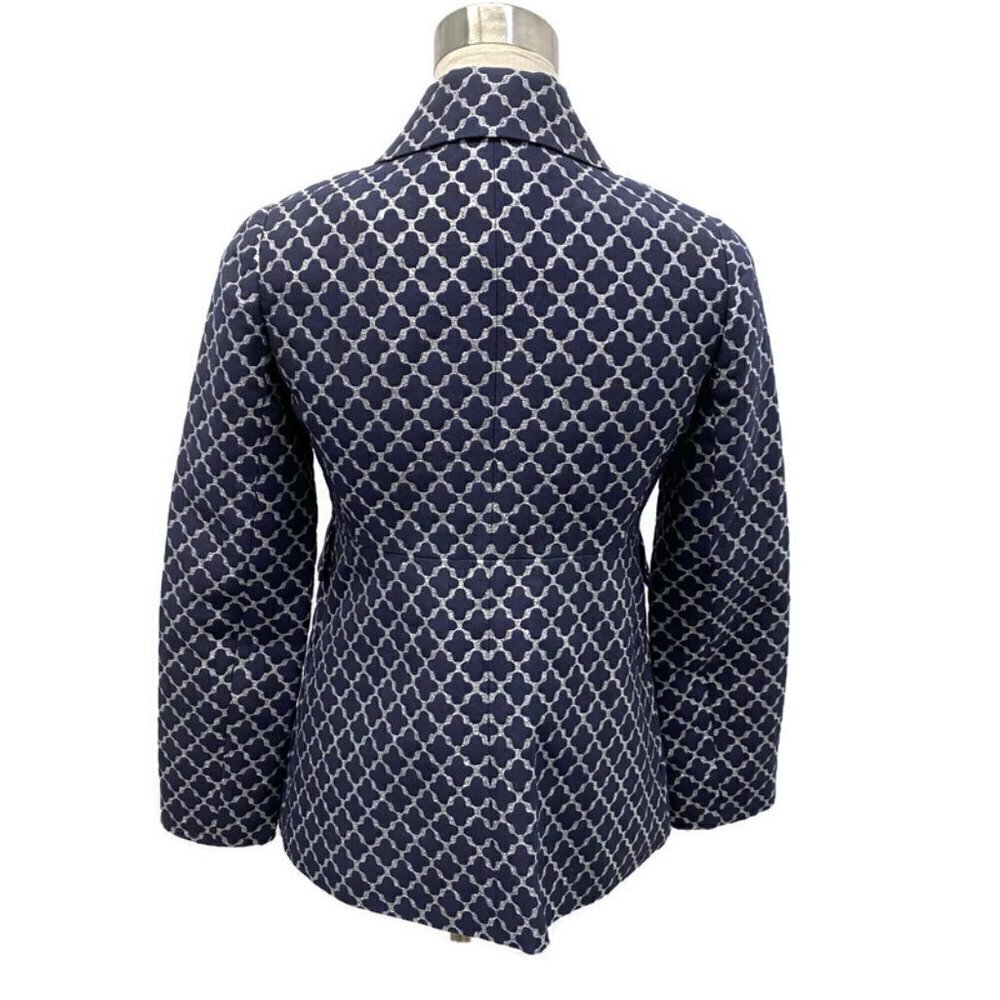 Kate Spade Navy &Silver Quatrefoil Peacoat Jacket - Picture 5 of 5
